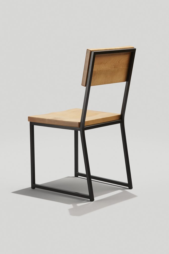Brady Chair in Ink Black and Honey - Back Angle