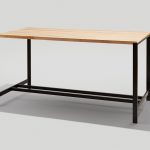 Brady Communal Table Bar Height with Maple top and Ink black frame