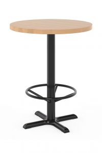 Bar height restaurant table with 30" round top