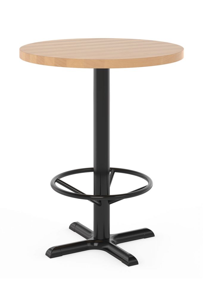 Bar height restaurant table with 30" round top