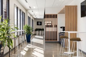 Harper X-Base Barstool In an office designed by Vela Creative