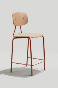 Reece Industrial Counter Stool in Copper Brown and Driftwood