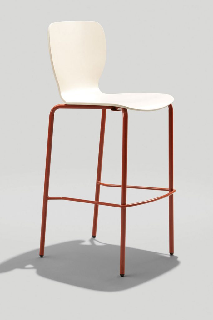 Felix Jr. Barstool in Copper Brown and Parchment