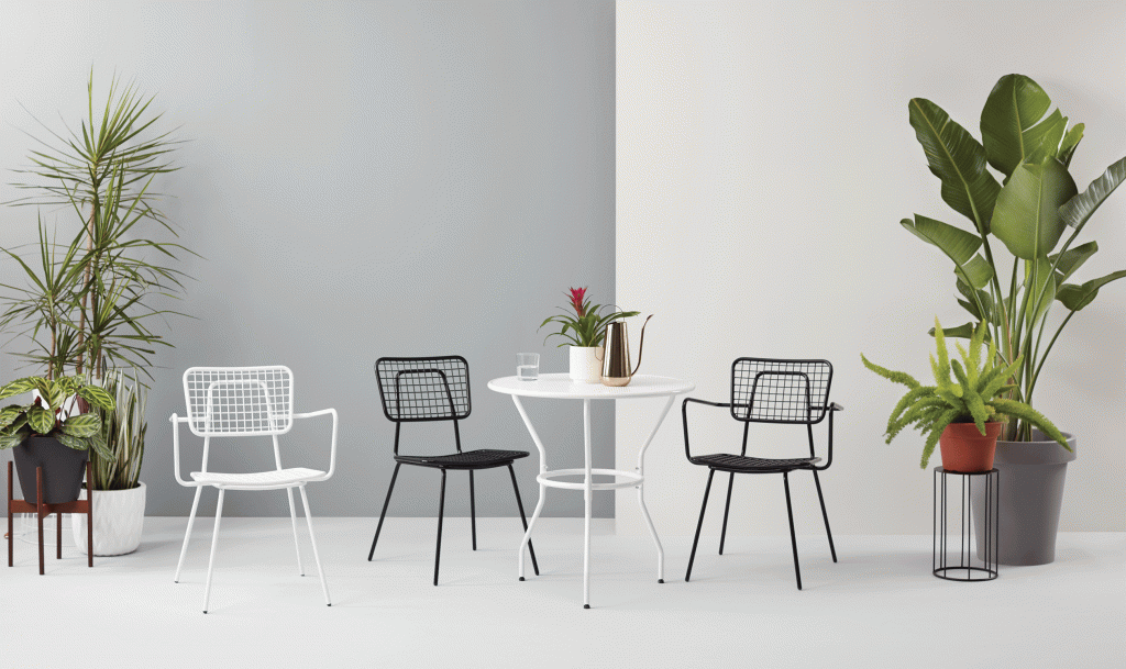 Black and White Opla Modern Outdoor Chairs