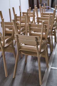 Stack of Brooke Chair in factory