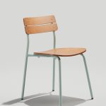 Sherman Stacking Chair in Dusty Blue and Acorn