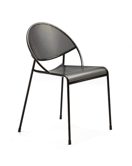 Modern Outdoor Chair with Perforated Back for Commercial Spaces