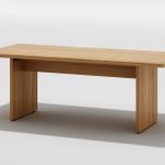 Dining height Andrea Communal Table shown in White Oak