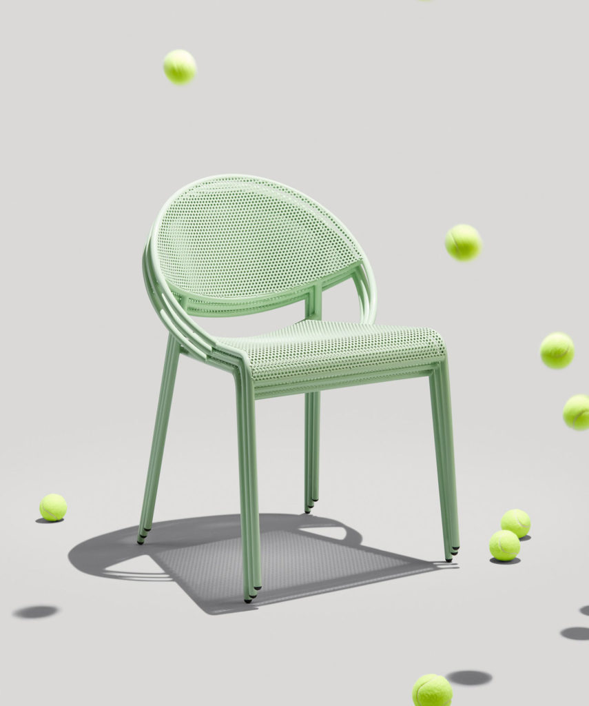 Modern Outdoor Stacking Chair in Mint Green