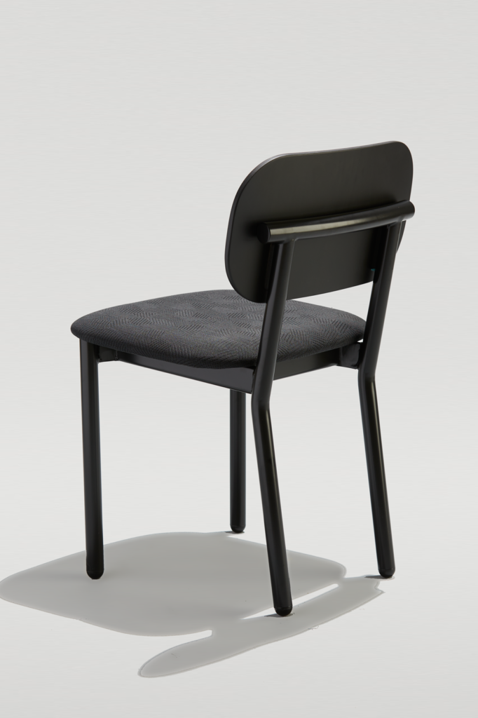 Mixed Material Modern Commercial Barstool in all Black