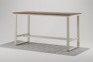 Bowen dining height table with wood top and white base