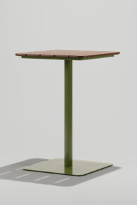 Bowen pedestal height dining table with green base