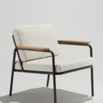 Rita Indoor Longe Chair with Boucle Upholstery and Black Frame
