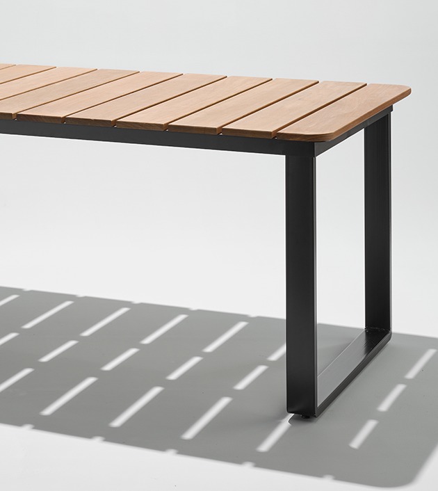 Bowen Communal Table with black legs