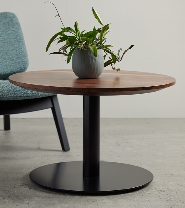 Round Onesima Occasional Table with black base.