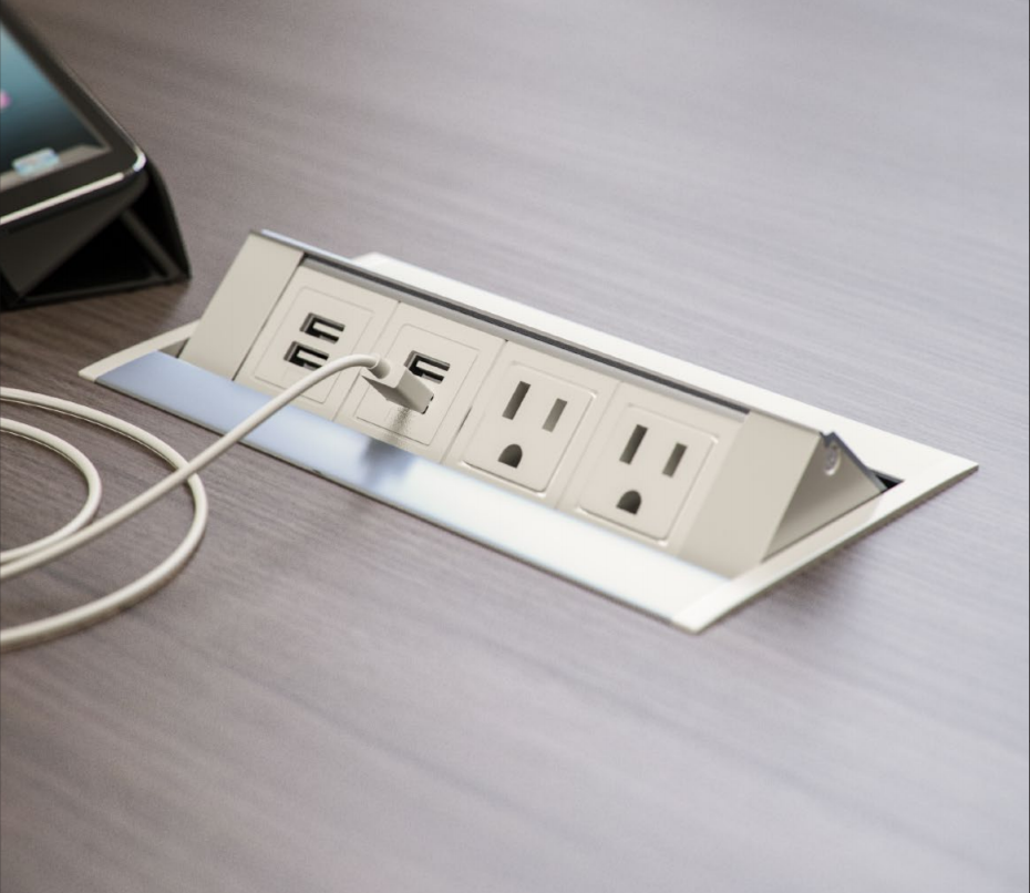 Dylan table power outlet.
