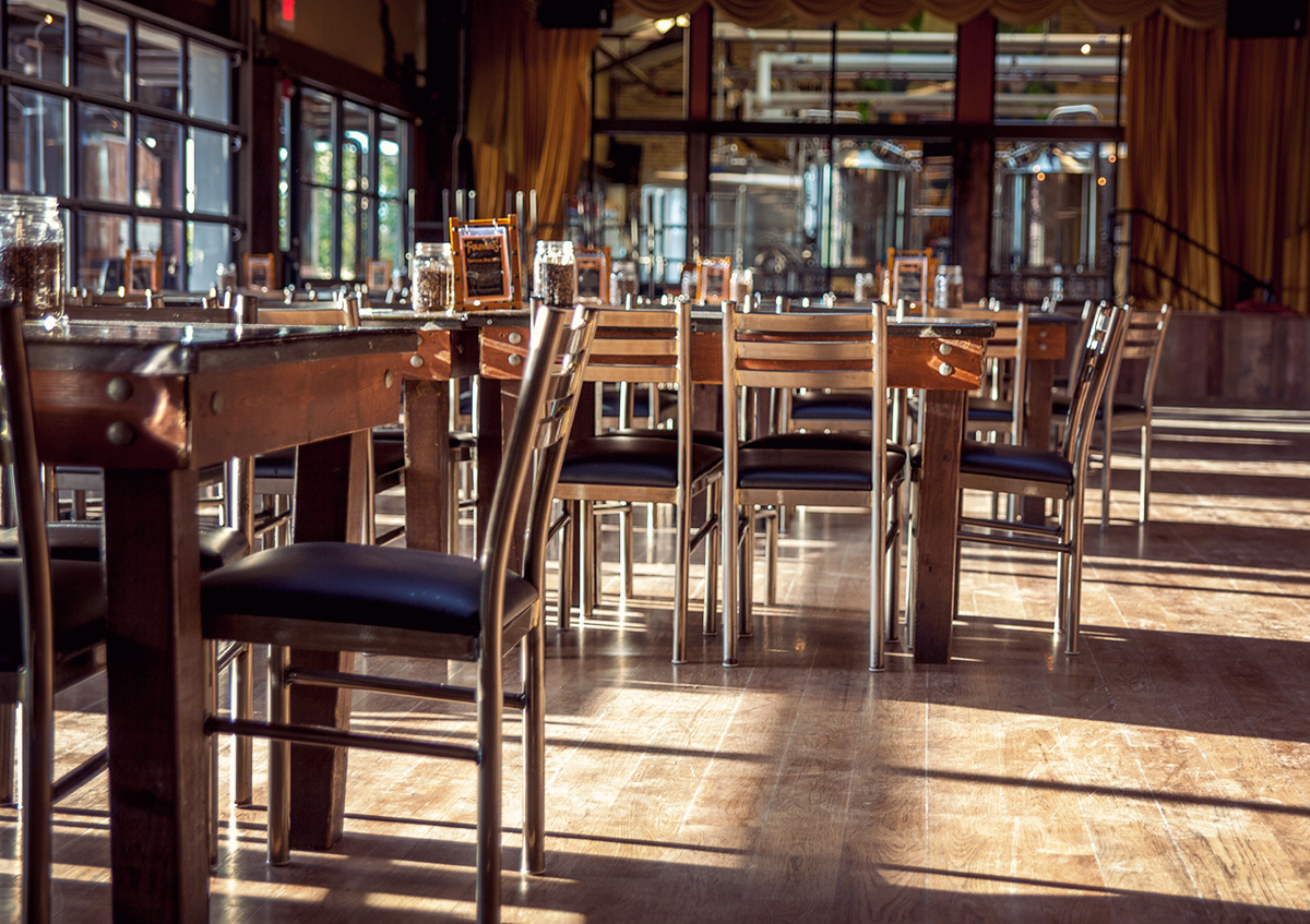 Ladder Back Chairs at Founders Brewery.