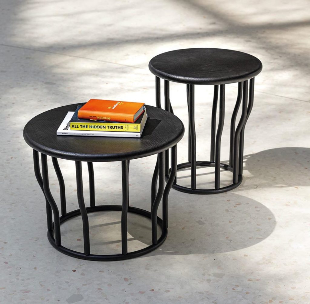 Pair of black Lewis Occasional Tables.