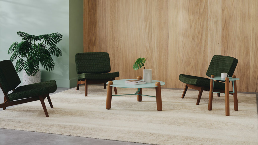 Trio of Andy Lounge Chairs with Louie tables.