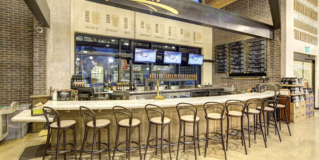 Restaurant bar with Bentwood Stools.