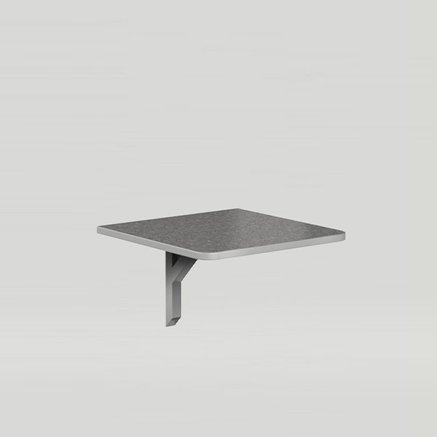 Cantilever Table in metal finish.