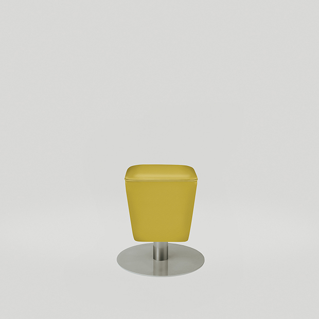Mia stool in yellow upholstery.