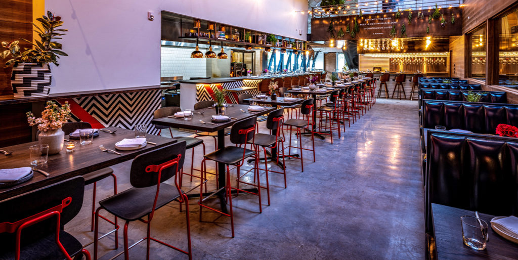 Restaurant floor with Reece Barstools.