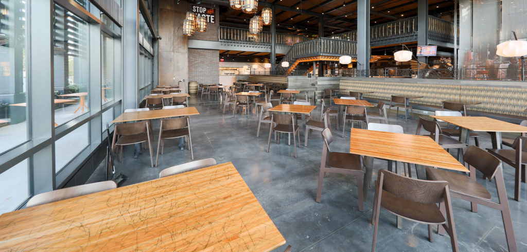 Sadie II Chairs in industrial style restaurant.