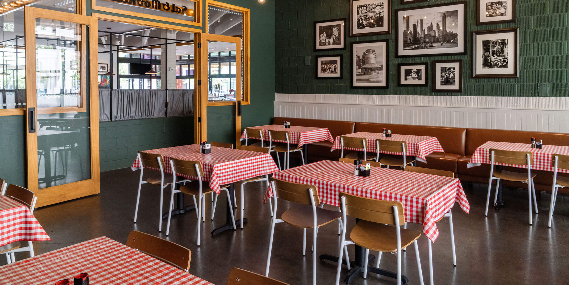 Sherman chairs in restaurant dining setting.