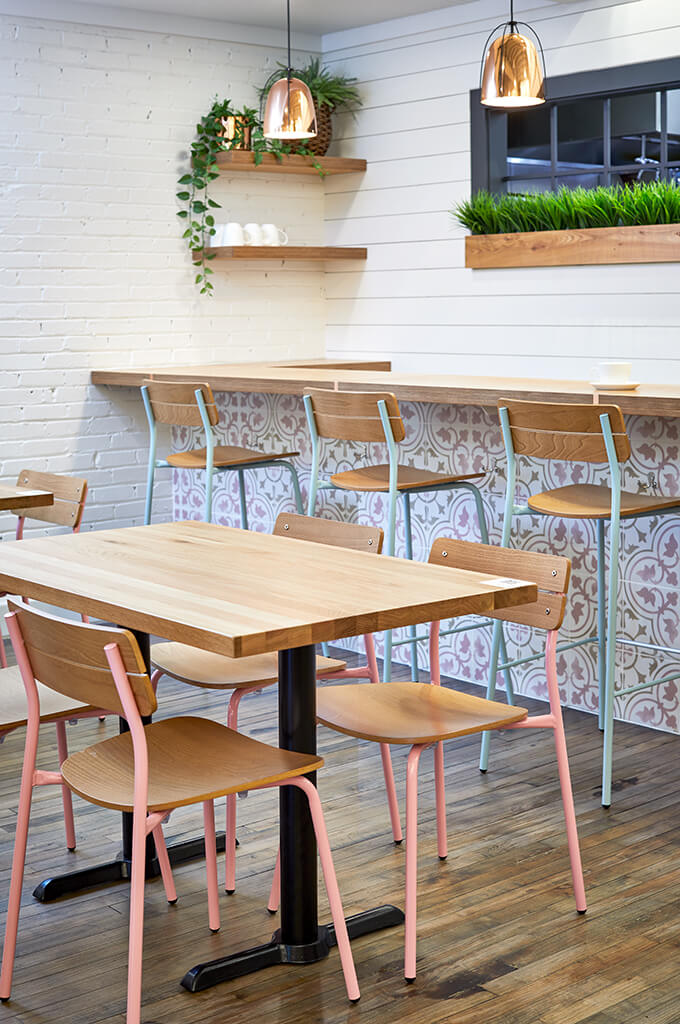 Restaurant with Sherman Chairs and Barstools.