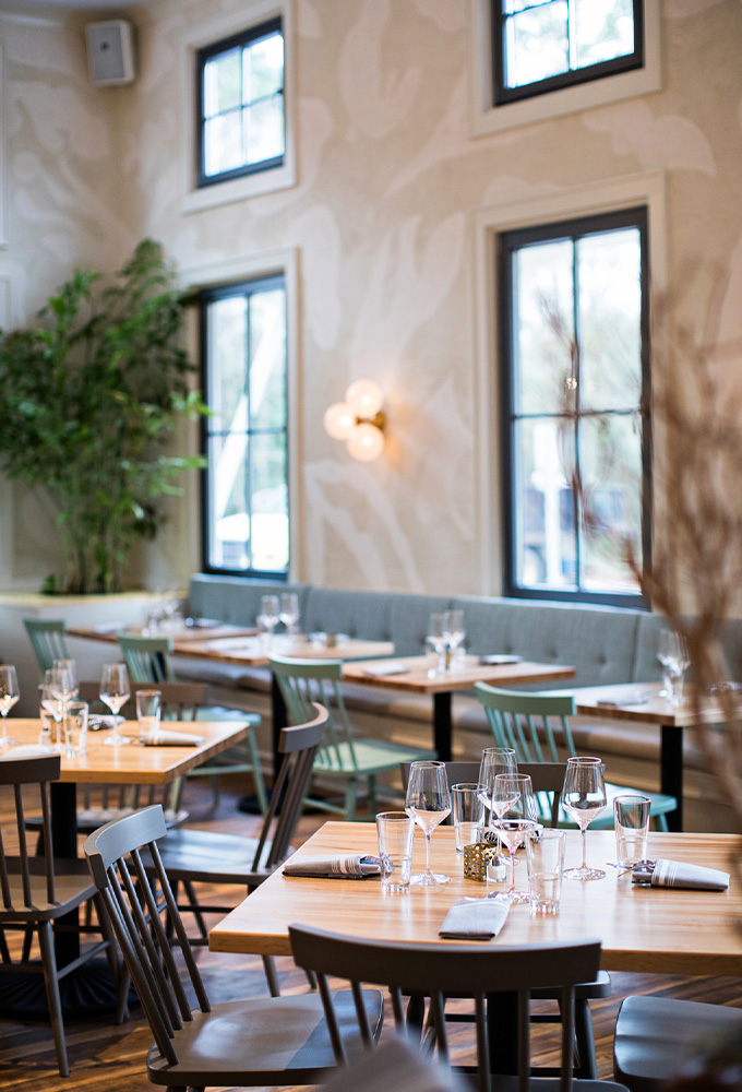 Restaurant with Hugh Chairs.