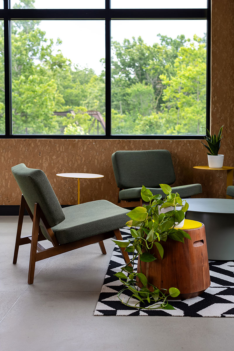 Andy Lounge Chairs provide a casual seating area in a community clubhouse