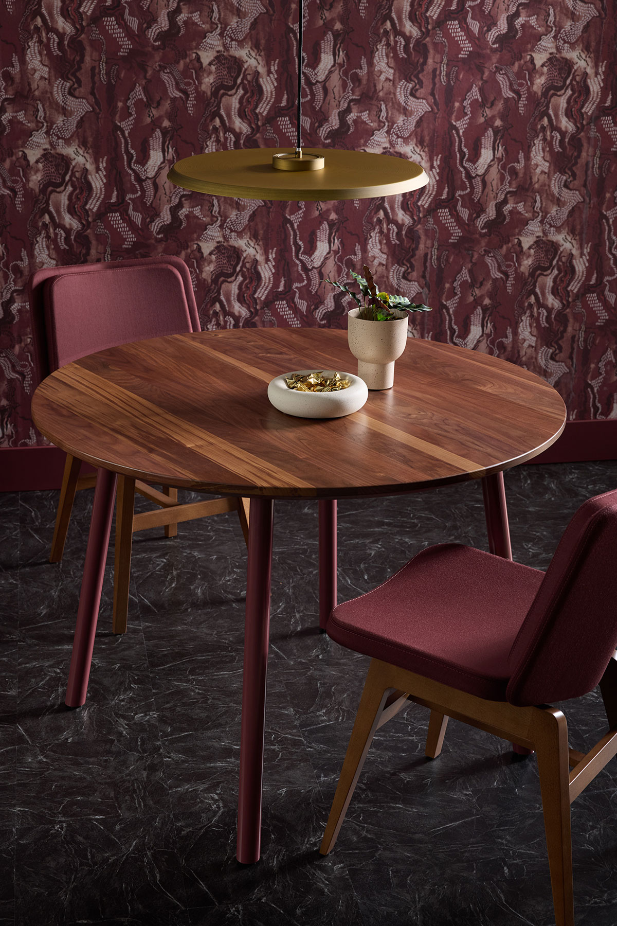 burgundy-alfred-wood-clyde-table-overhead
