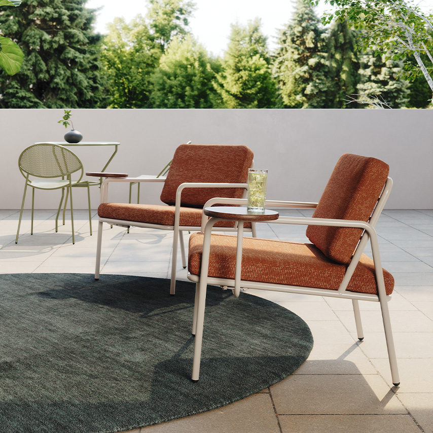 Pair of Rita Outdoor Lounge Chairs.